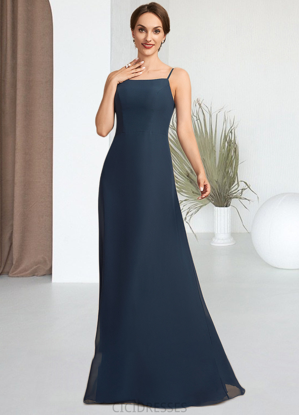 Isabella A-Line Square Neckline Floor-Length Chiffon Mother of the Bride Dress CIC8126P0014818