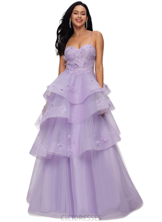 Maisie Ball-Gown/Princess Sweetheart Floor-Length Tulle Prom Dresses With Beading Sequins CIC8P0022204