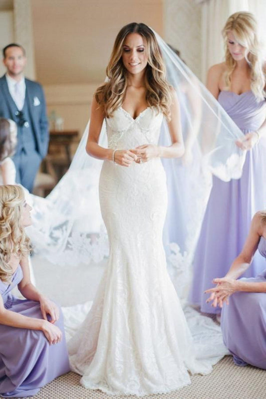 2024 Mermaid Wedding Dresses Sweetheart Lace Vintage