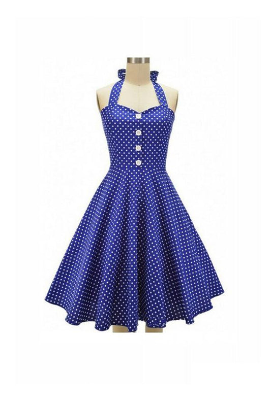 1950's Vintage Halter Sleeveless Dress For Women SD17
