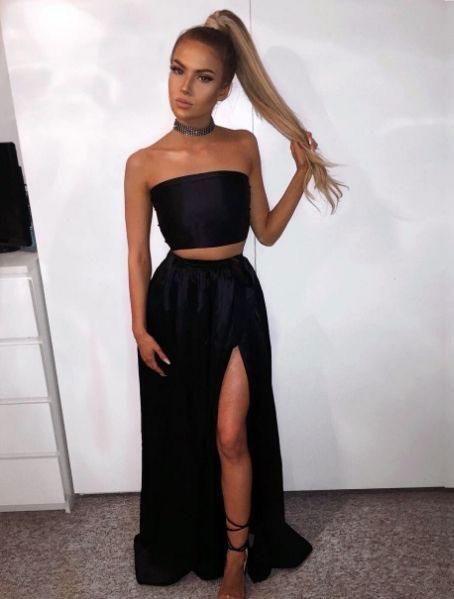 Black Two Piece Prom Dresses for Women CD5354