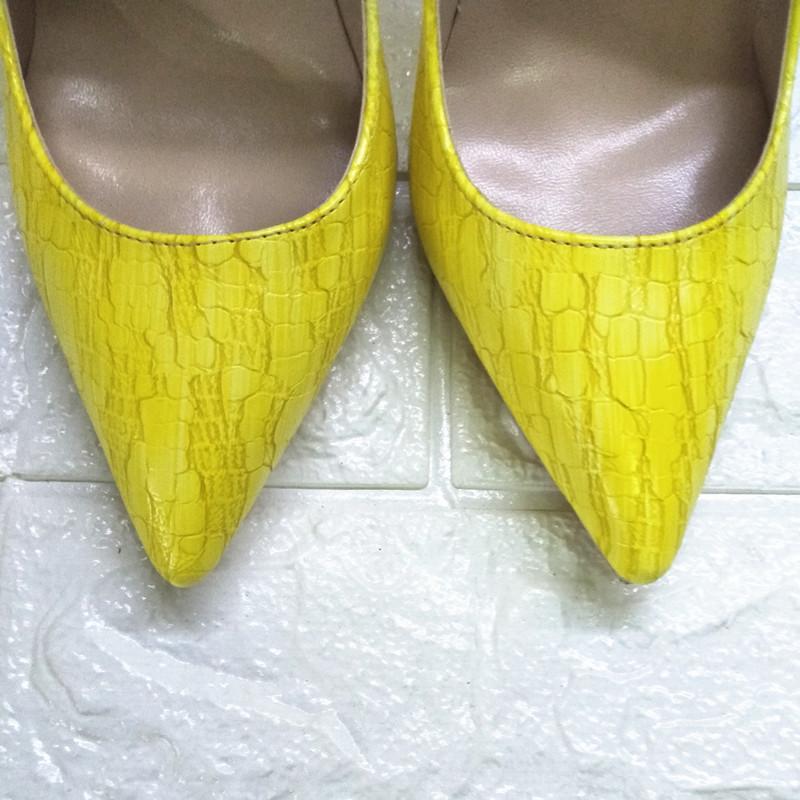 High-heels with yellow pattern, Fashion Evening Party Shoes, yy05