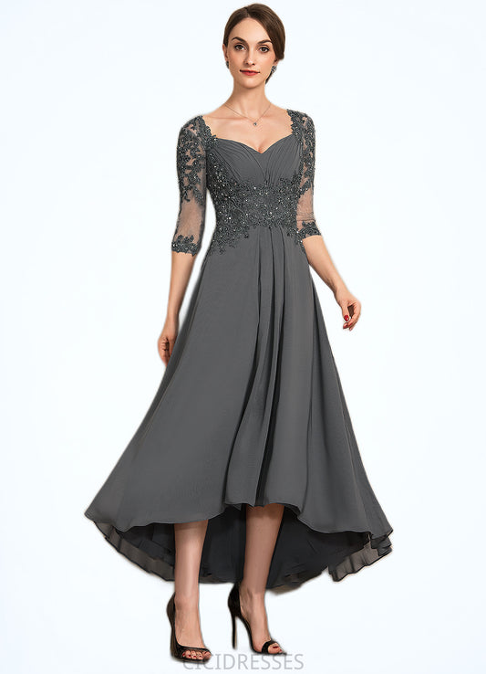 Kassidy A-Line Sweetheart Asymmetrical Chiffon Lace Mother of the Bride Dress With Beading Sequins CIC8126P0014579