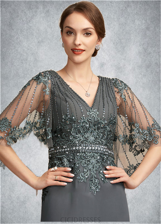 Stacy A-Line V-neck Floor-Length Chiffon Lace Mother of the Bride Dress With Beading Sequins CIC8126P0014674