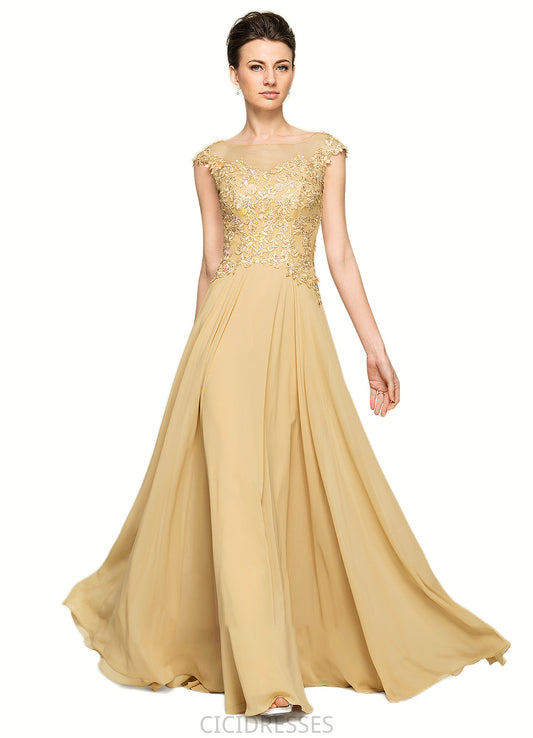 Leia A-Line Scoop Neck Floor-Length Chiffon Lace Mother of the Bride Dress With Beading Sequins CIC8126P0014717