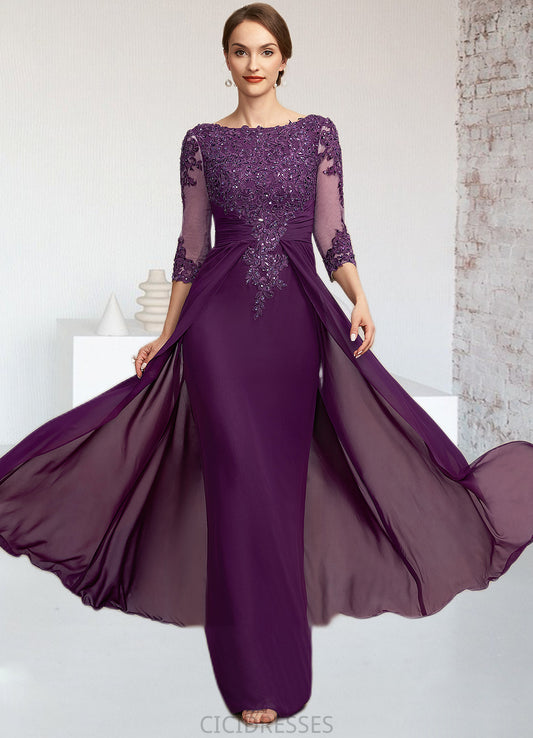 Mylie A-Line Scoop Neck Floor-Length Chiffon Lace Mother of the Bride Dress With Beading Sequins CIC8126P0014738