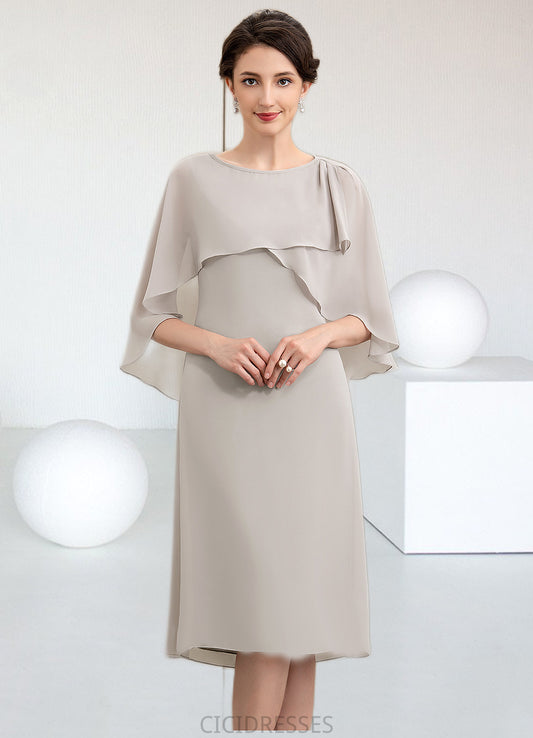 Heaven A-Line Scoop Neck Knee-Length Chiffon Mother of the Bride Dress CIC8126P0014935