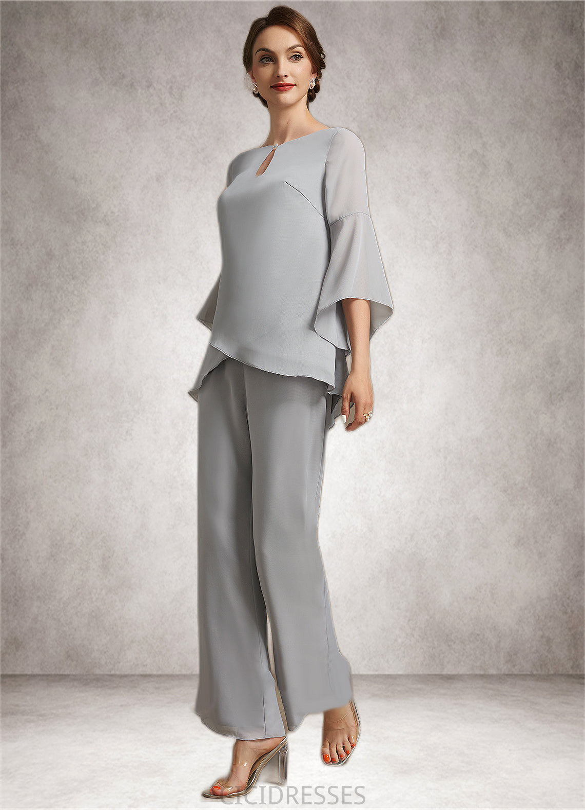 Thea Jumpsuit/Pantsuit Scoop Neck Ankle-Length Chiffon Mother of the Bride Dress CIC8126P0014958