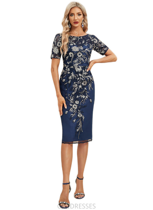 Zariah Sheath/Column Scoop Knee-Length Lace Evening Dress CIC8P0022301
