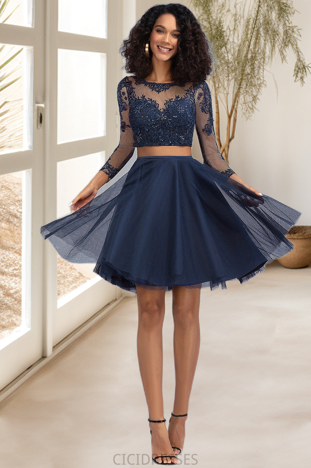 Anabel A-line Scoop Short/Mini Tulle Homecoming Dress CIC8P0020573