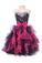 Sweetheart Organza Beaded Homecoming Dresses With Ruffles