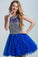 Short Tulle Royal Blue Prom Dresses Homecoming Dresses ED31