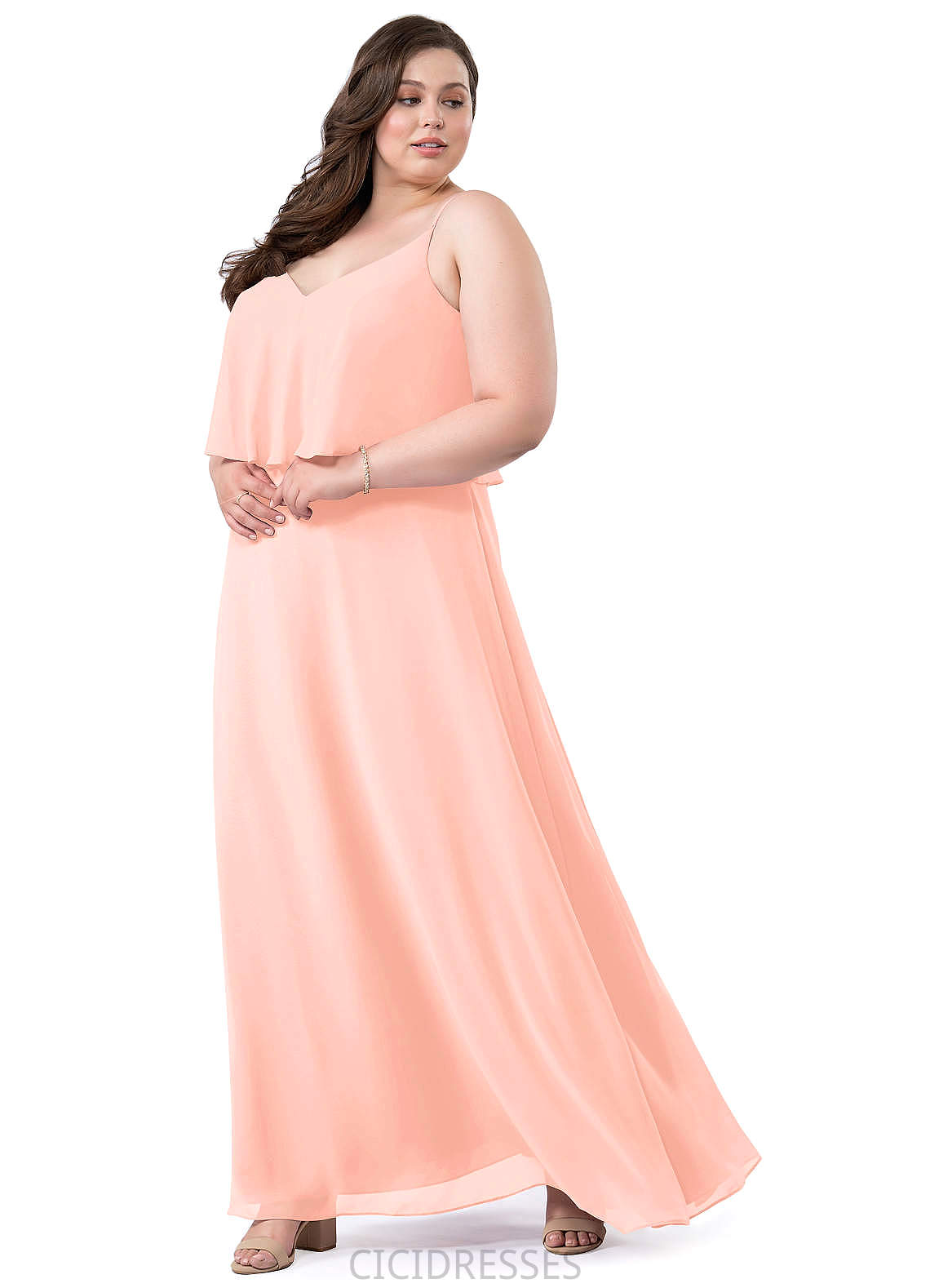 Thea One Shoulder Floor Length A-Line/Princess Sleeveless Natural Waist Bridesmaid Dresses