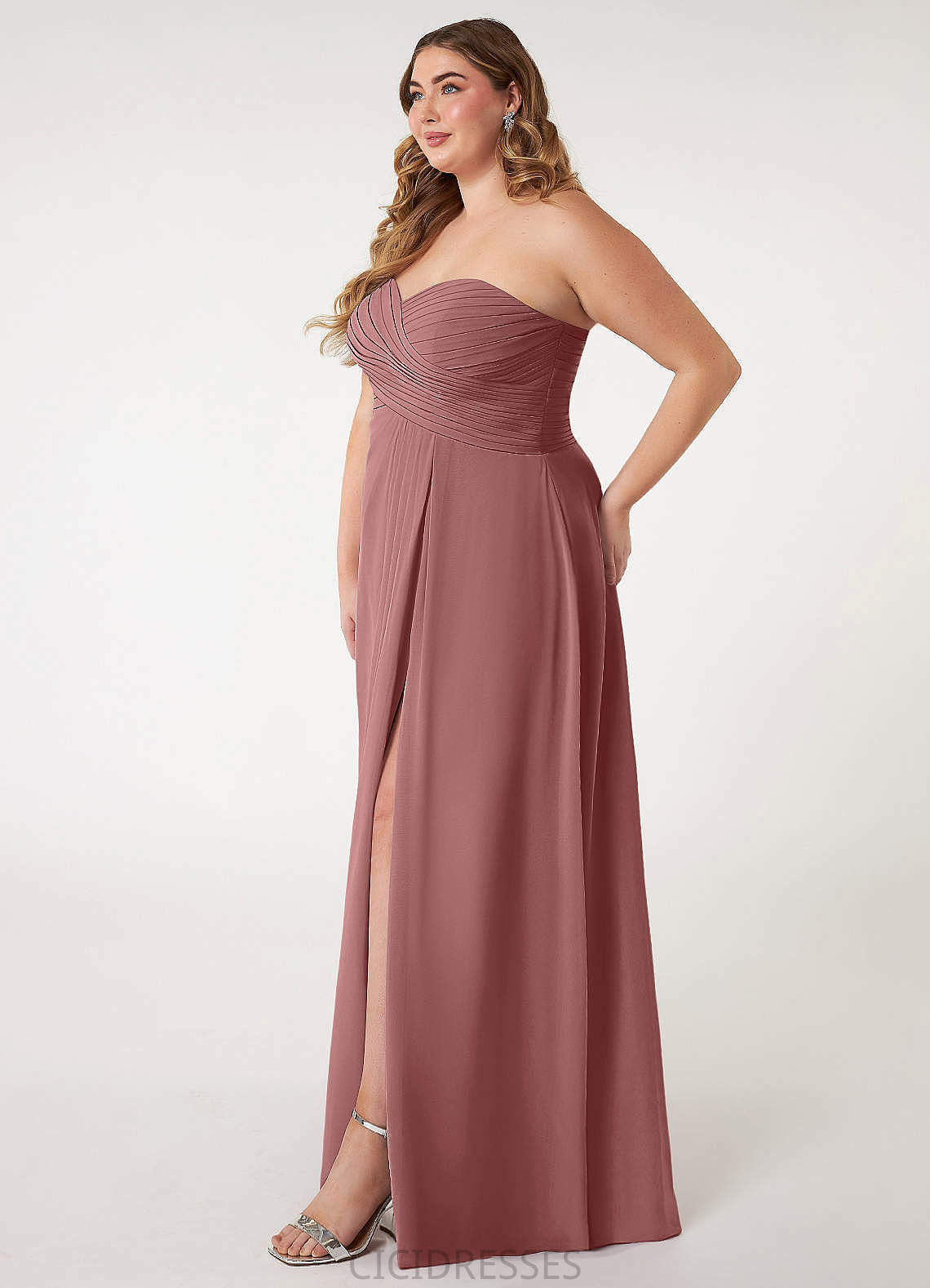 Laney Scoop Floor Length Natural Waist A-Line/Princess Tulle Half Sleeves Bridesmaid Dresses