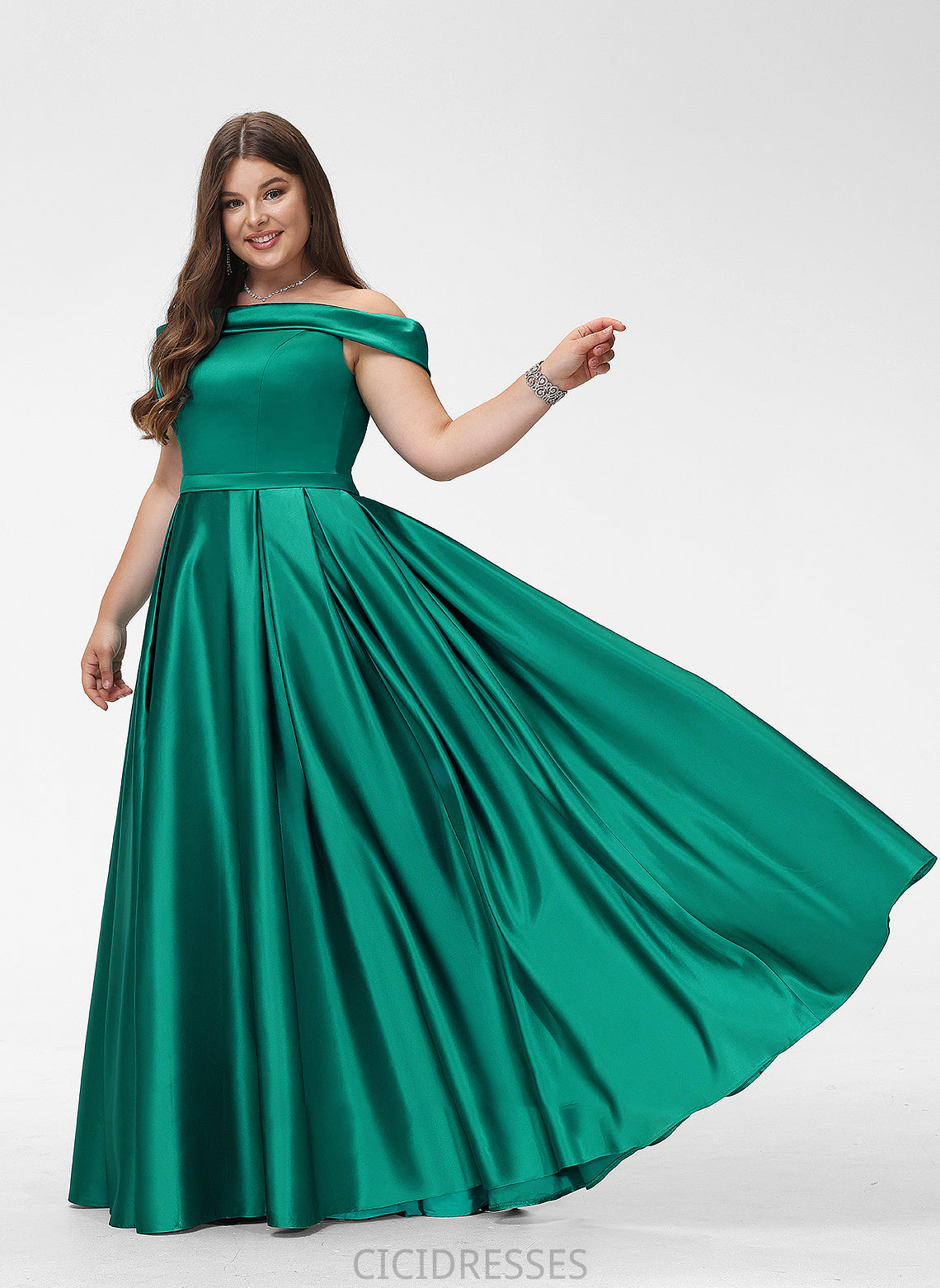 Length Satin Floor-Length Fabric Neckline SplitFront Pockets Straps Embellishment Off-the-Shoulder Tessa Sleeveless Bridesmaid Dresses