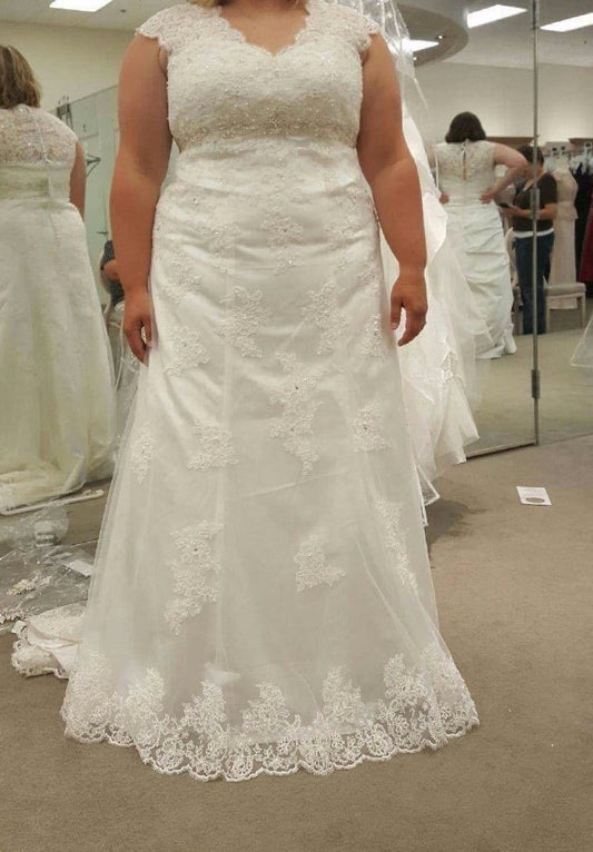 2024 Cheap Wedding Dresses Sheath Lace V-Neck Plus Size Cheap