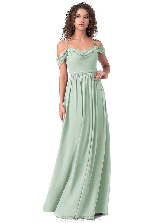 Rosa Natural Waist A-Line/Princess Sleeveless Floor Length Spaghetti Staps Bridesmaid Dresses