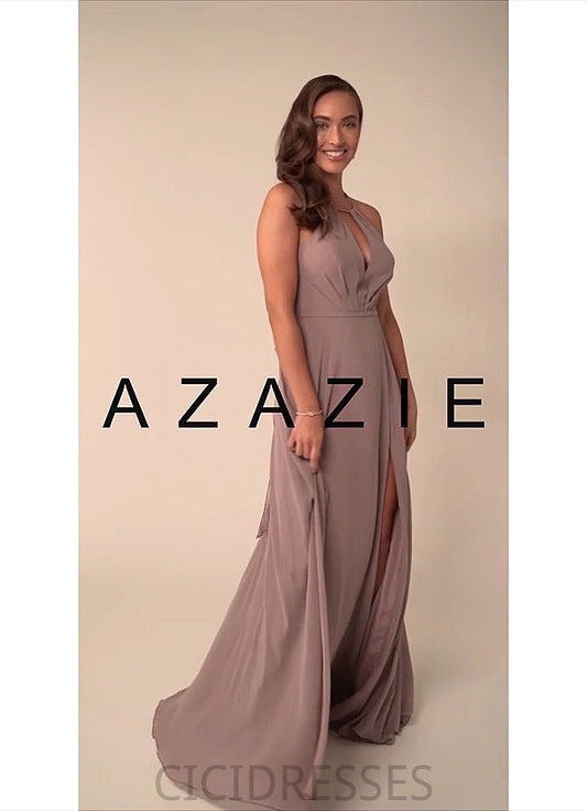 Zoe Trumpet/Mermaid Floor Length Spaghetti Staps Sleeveless Natural Waist Bridesmaid Dresses