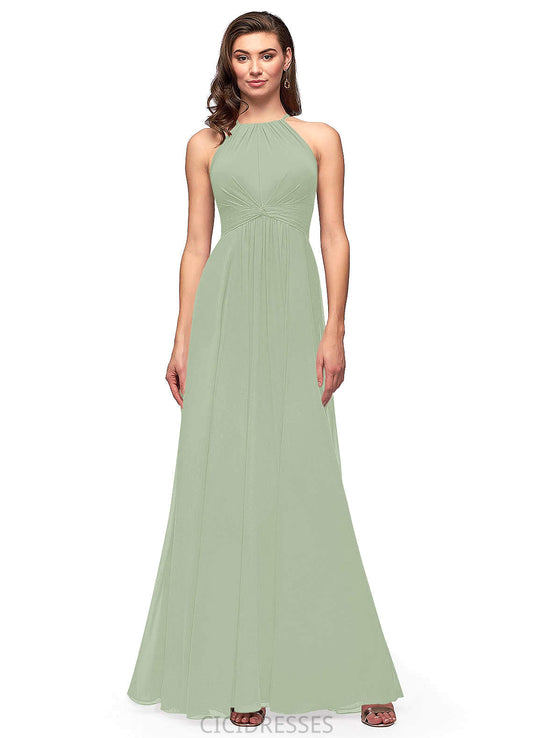Eliza Sleeveless A-Line/Princess Floor Length V-Neck Natural Waist Bridesmaid Dresses