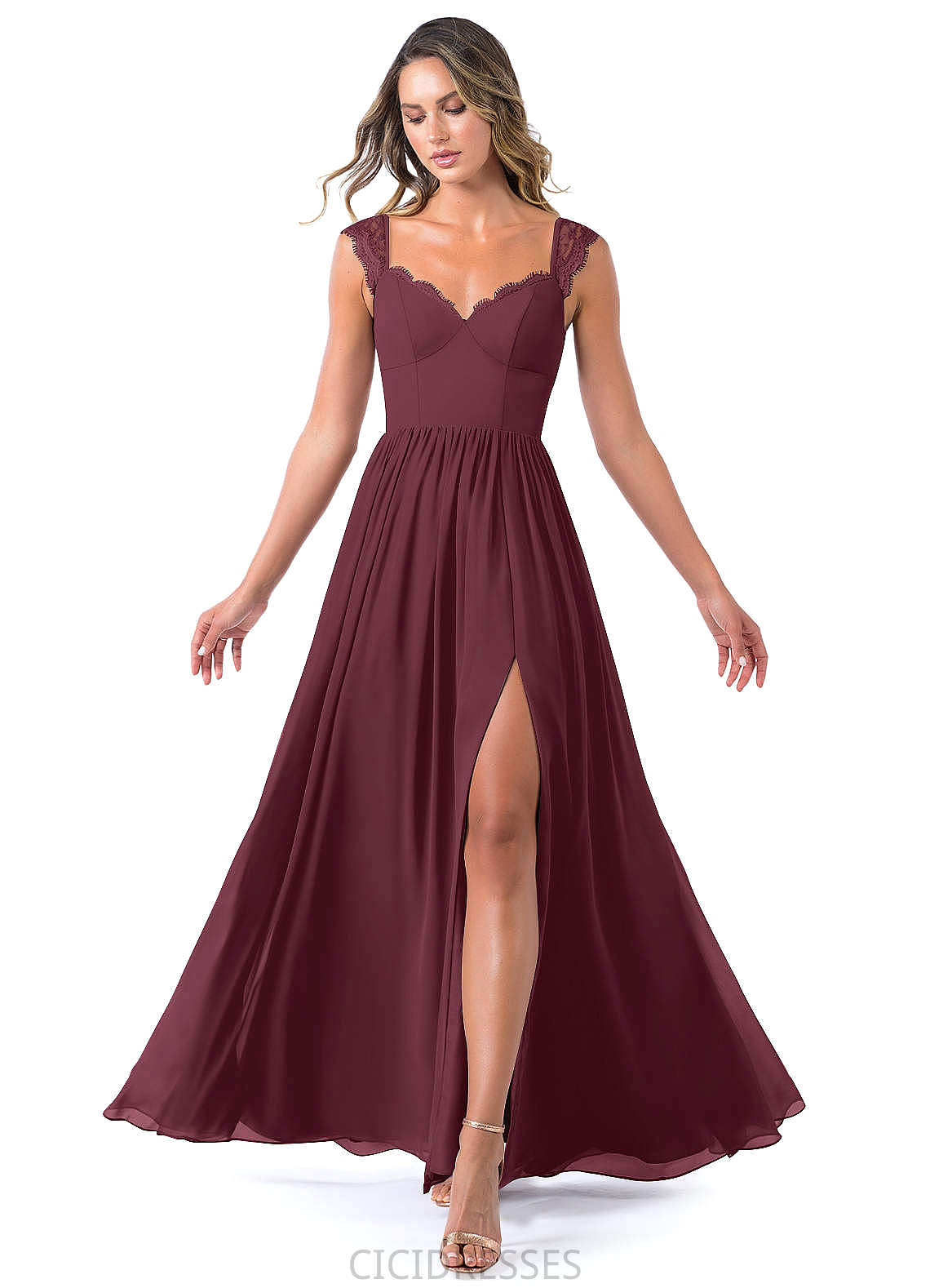 Payten Empire Waist Sleeveless Floor Length A-Line/Princess Spaghetti Staps Bridesmaid Dresses