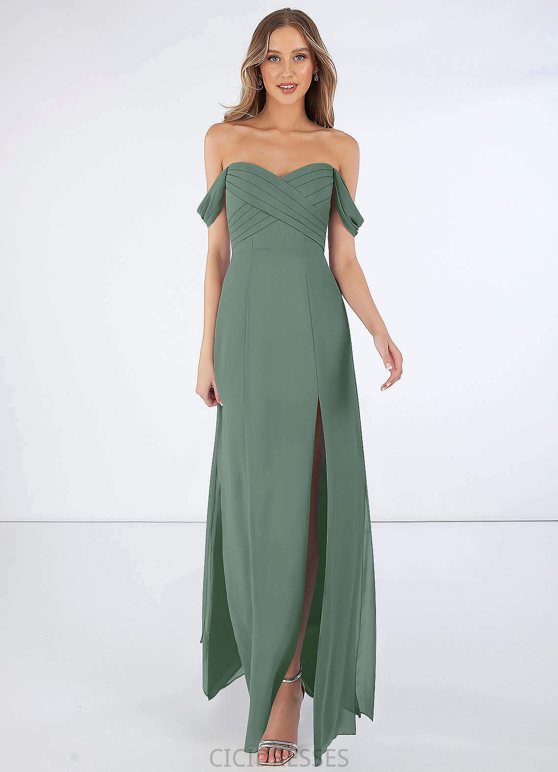 Gabrielle Straps Natural Waist Floor Length A-Line/Princess Sleeveless Bridesmaid Dresses