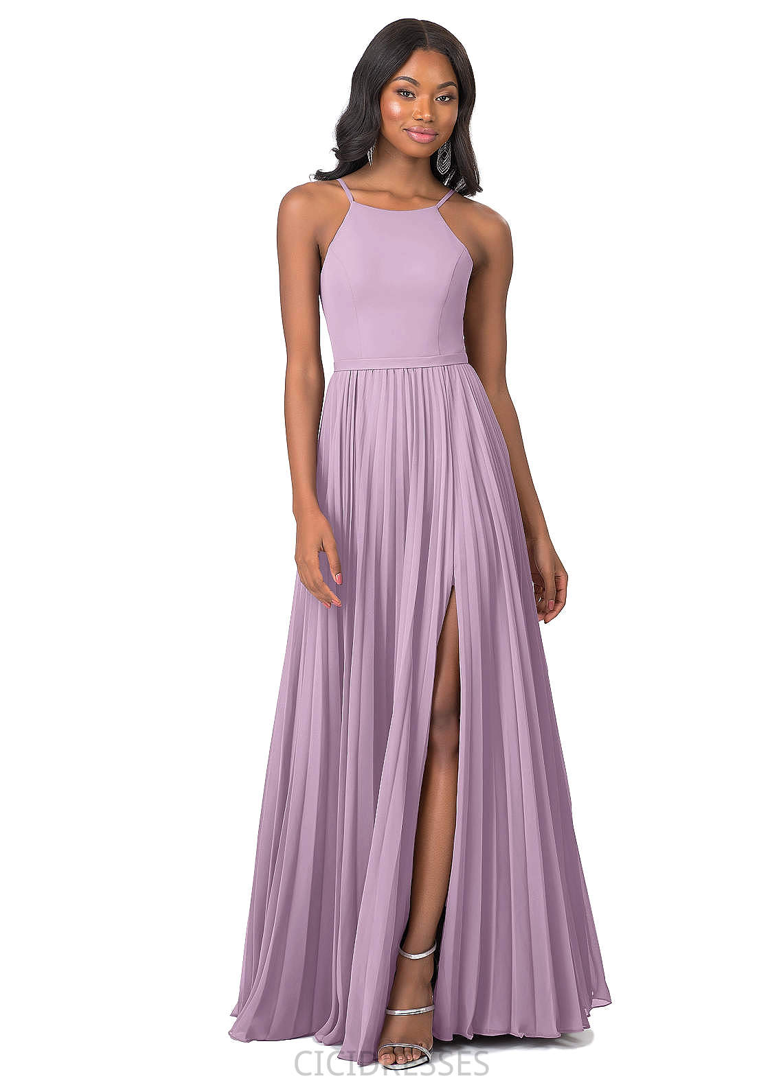 Zara Floor Length Natural Waist A-Line/Princess Sleeveless Scoop Bridesmaid Dresses