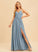 Floor-Length Fabric SplitFront Silhouette Length V-neck Embellishment A-Line Neckline Gina A-Line/Princess Floor Length Bridesmaid Dresses