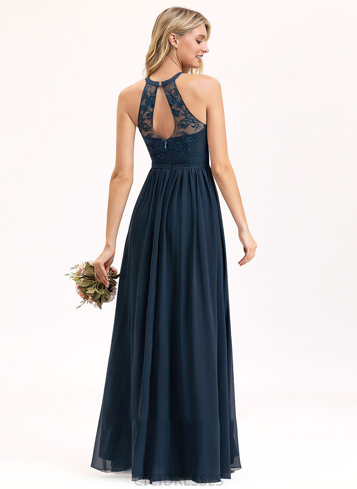 ScoopNeck A-Line Fabric Neckline Floor-Length Embellishment Silhouette SplitFront Length Frances A-Line/Princess Natural Waist Bridesmaid Dresses
