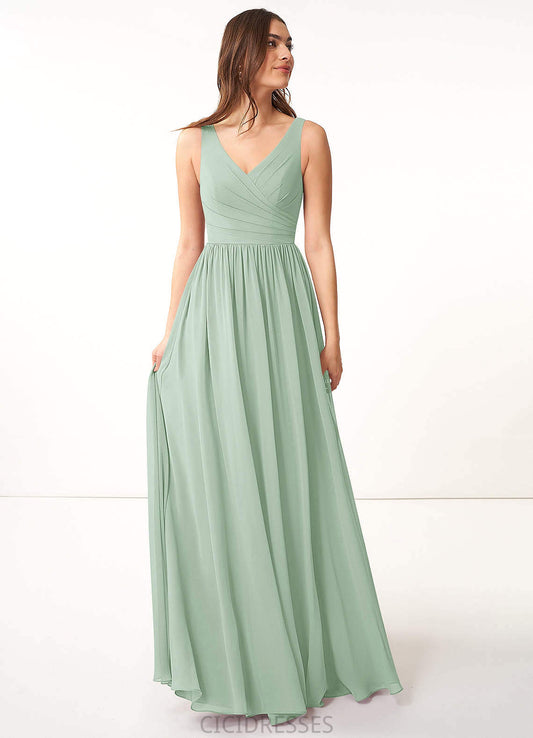 Kaitlyn Floor Length Natural Waist Sleeveless Straps A-Line/Princess Bridesmaid Dresses