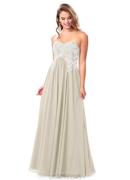 Jeanie A-Line/Princess Sleeveless Natural Waist Floor Length Halter Bridesmaid Dresses