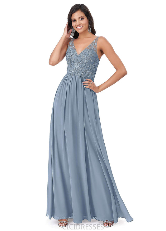 Liberty Natural Waist Floor Length Sleeveless Spaghetti Staps A-Line/Princess Bridesmaid Dresses