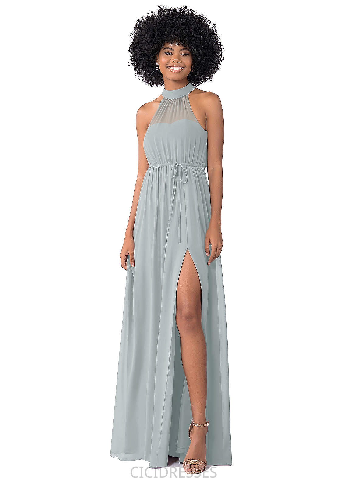 Mylee V-Neck Natural Waist A-Line/Princess Sleeveless Floor Length Bridesmaid Dresses