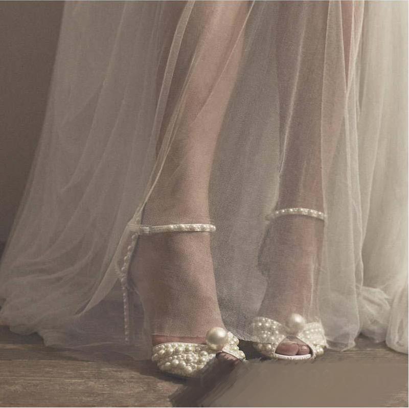 Sandals with pearls, Fashion Evening Party Shoes, Wedding shoes, yy30