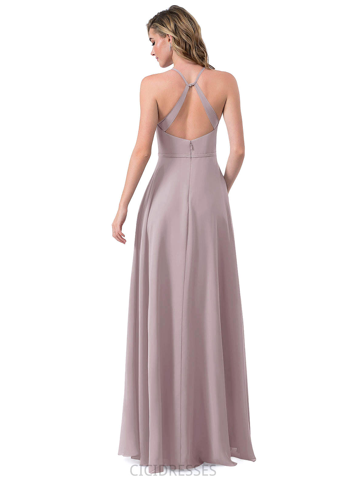 Ayla Empire Waist A-Line/Princess Floor Length Spaghetti Staps Sleeveless Bridesmaid Dresses