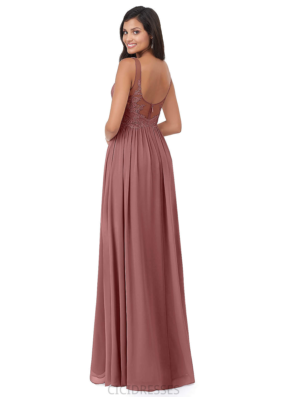 Madison V-Neck Natural Waist Floor Length A-Line/Princess Sleeveless Bridesmaid Dresses