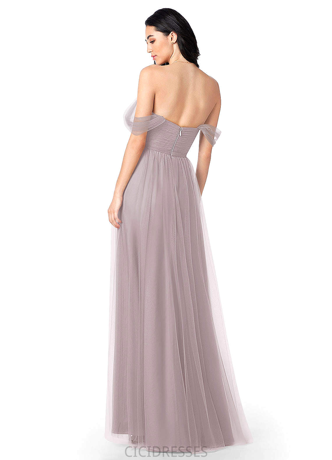 Reyna A-Line/Princess Floor Length Natural Waist V-Neck Sleeveless Bridesmaid Dresses