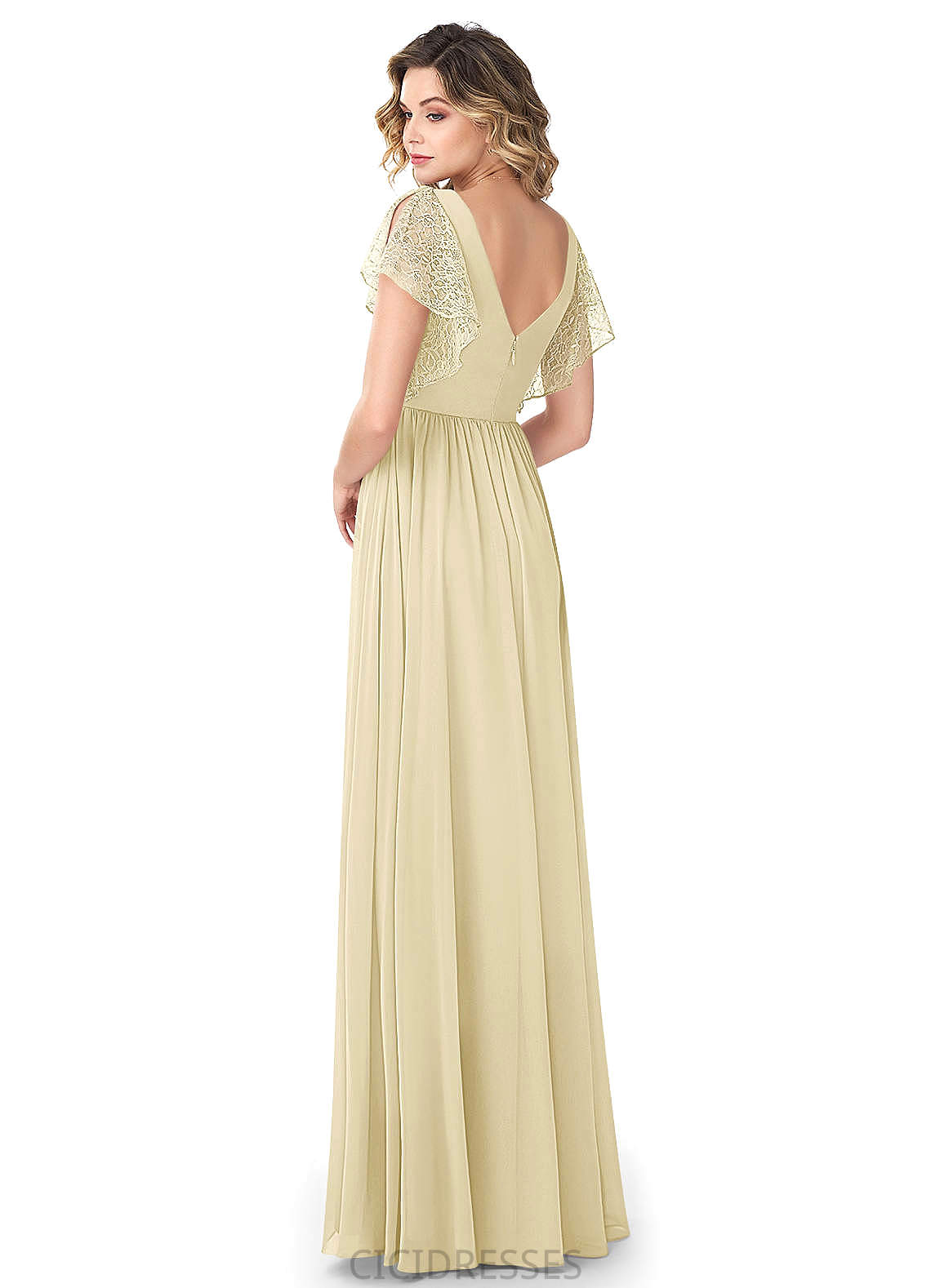 Kenzie Spaghetti Staps Floor Length Sheath/Column Natural Waist Bridesmaid Dresses