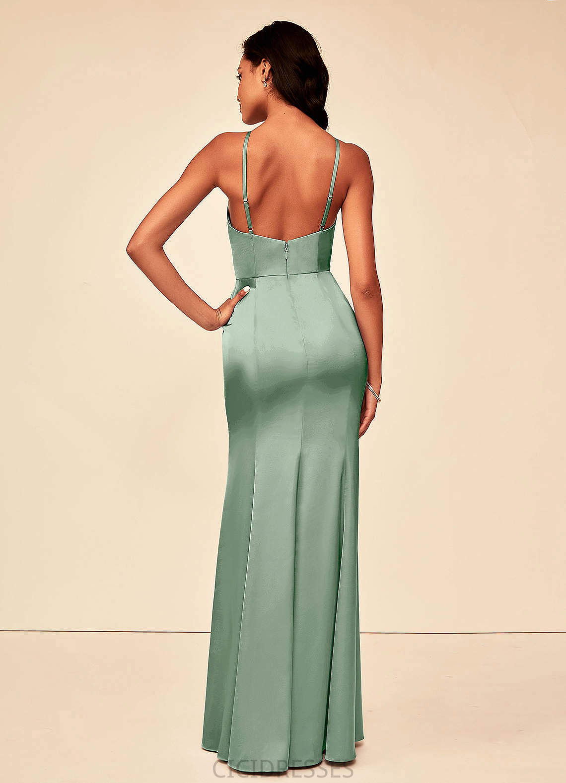 Kim A-Line/Princess Floor Length Natural Waist Scoop Sleeveless Bridesmaid Dresses