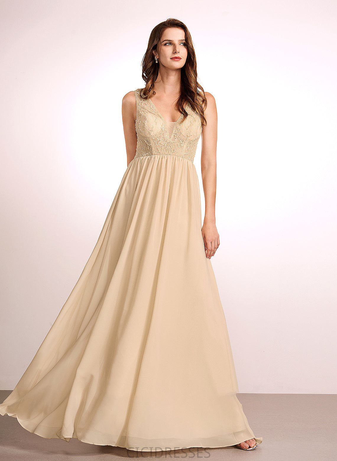 Sequins V-neck Floor-Length Silhouette Length Embellishment Neckline Fabric A-Line Vivian Floor Length Sheath/Column Bridesmaid Dresses