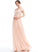 Neckline Fabric Embellishment Floor-Length V-neck Silhouette Ruffle A-Line Length Skylar Natural Waist Spaghetti Staps Bridesmaid Dresses
