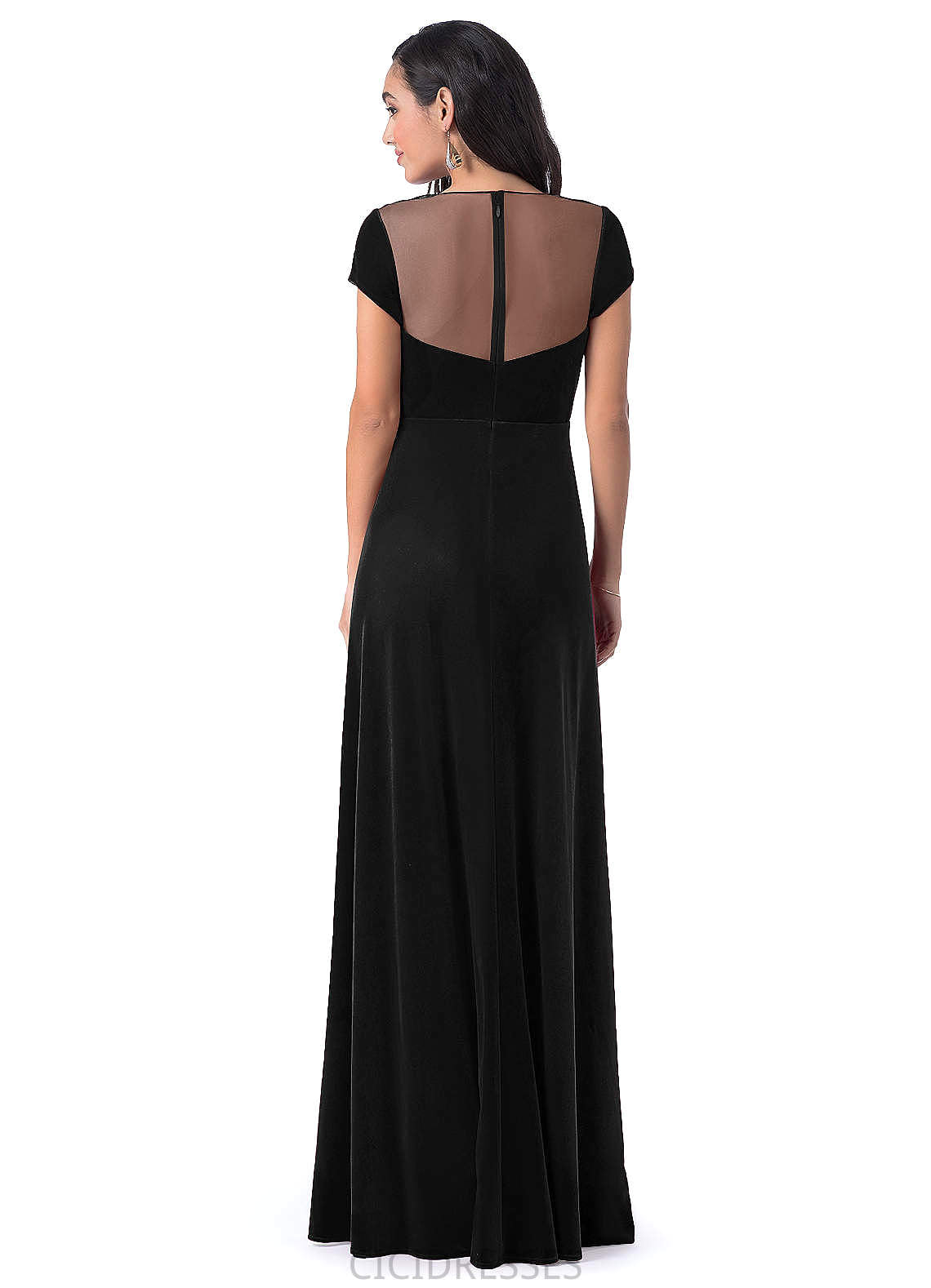 Sara A-Line/Princess Natural Waist Scoop Floor Length Sleeveless Bridesmaid Dresses