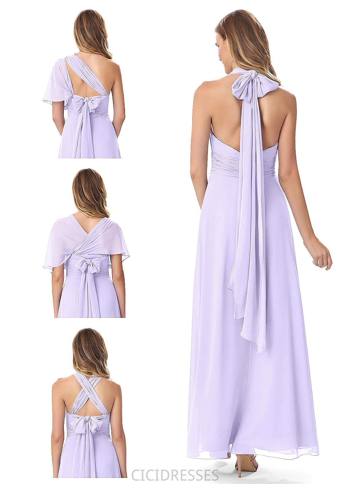 Gia Floor Length A-Line/Princess Natural Waist Spaghetti Staps Sleeveless Bridesmaid Dresses