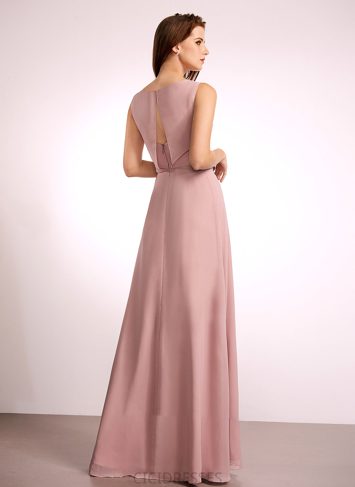 Fabric Straps Length Bow(s) Silhouette Floor-Length Embellishment A-Line Kaelyn Natural Waist Sleeveless Floor Length Bridesmaid Dresses