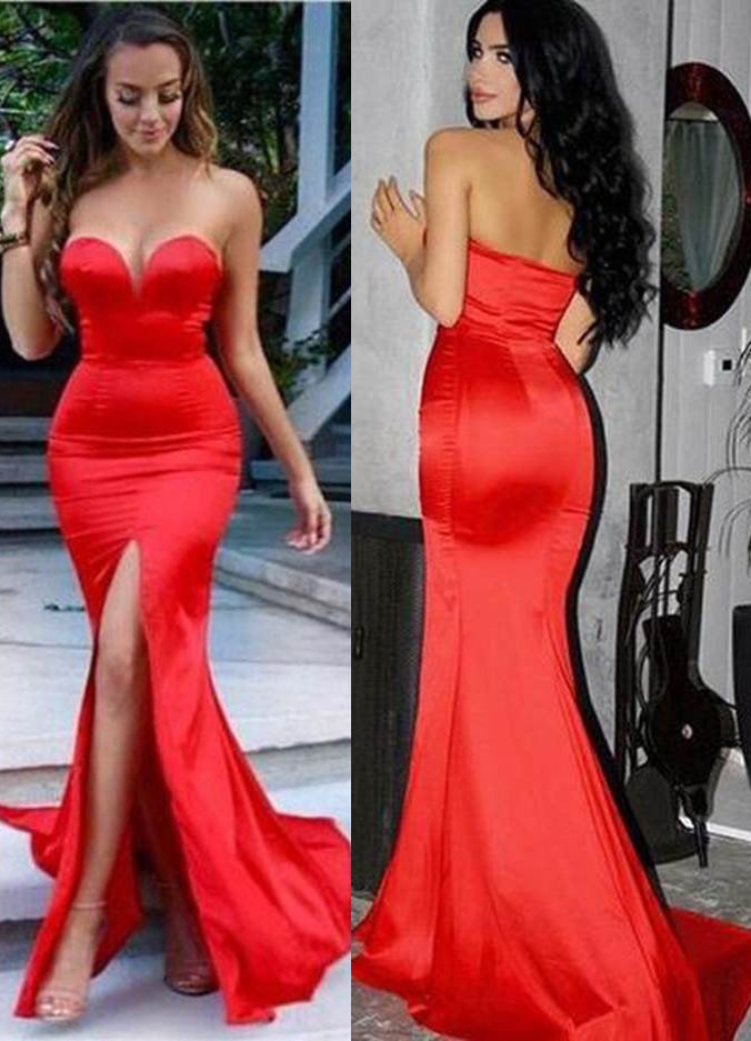 2024 Gorgeous Red Sweetheart Mermaid Taffeta Prom Dresses