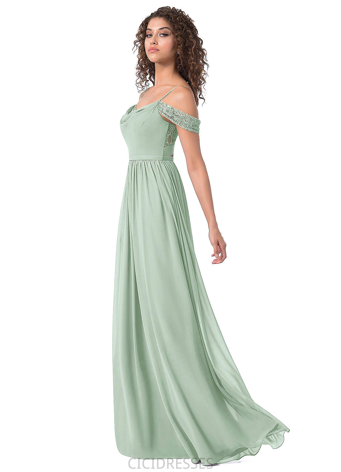 Rosa Natural Waist A-Line/Princess Sleeveless Floor Length Spaghetti Staps Bridesmaid Dresses