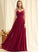 Floor-Length A-Line Fabric Neckline V-neck Silhouette Ruffle Length Embellishment Jaylyn Sleeveless Floor Length Bridesmaid Dresses