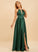 Neckline HighNeck Embellishment SplitFront A-Line Fabric Silhouette Floor-Length Length Jewel Floor Length V-Neck Bridesmaid Dresses