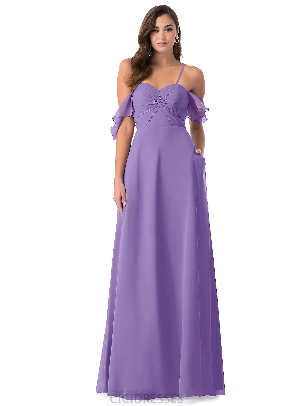 Elise Scoop Natural Waist Floor Length A-Line/Princess Sleeveless Bridesmaid Dresses