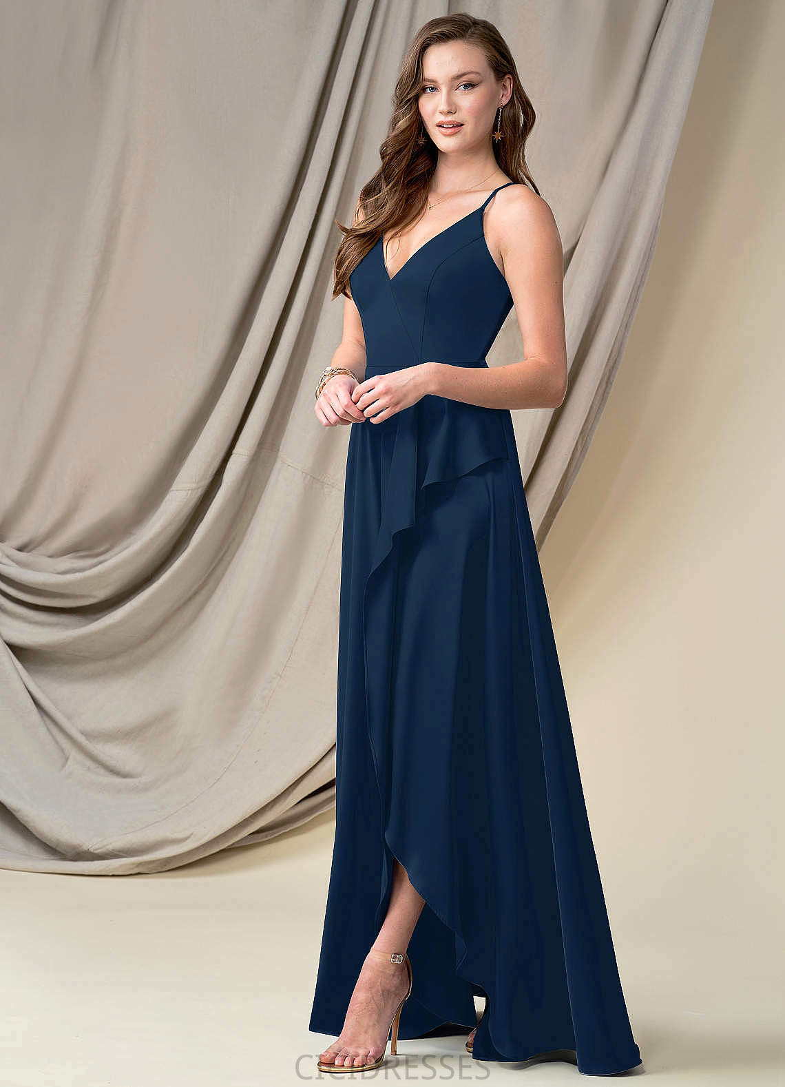 Liliana Natural Waist Floor Length Sleeveless A-Line/Princess V-Neck Bridesmaid Dresses