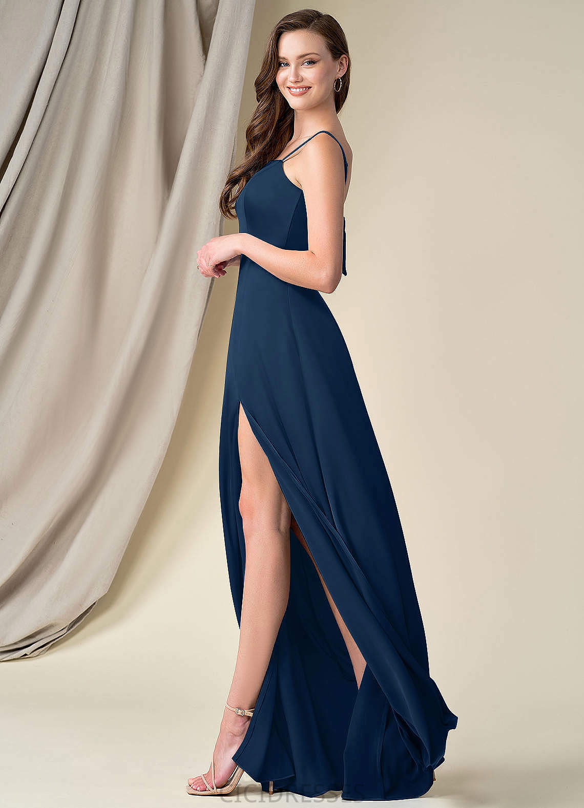 Lilliana A-Line/Princess Sleeveless Scoop Floor Length Natural Waist Bridesmaid Dresses